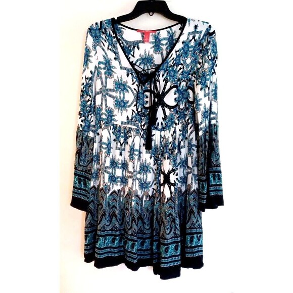 C & V Chelsea & Violet Dress Small Paisley w/Tassels Boho Chiccore‎ Cottagecore - Picture 1 of 7